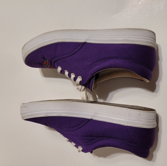 Vintage Grasshoppers Keds a red flowe Grand Champ 6 1/2 M Purple Sneaker lace up - Picture 6 of 8